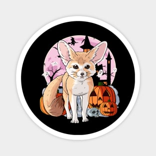 Fennec Fox Scary Happy Halloween Witch Pumpkin Magnet